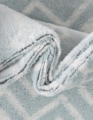 Light Blue 2' x 7' Moroccan Trellis Runner Rug