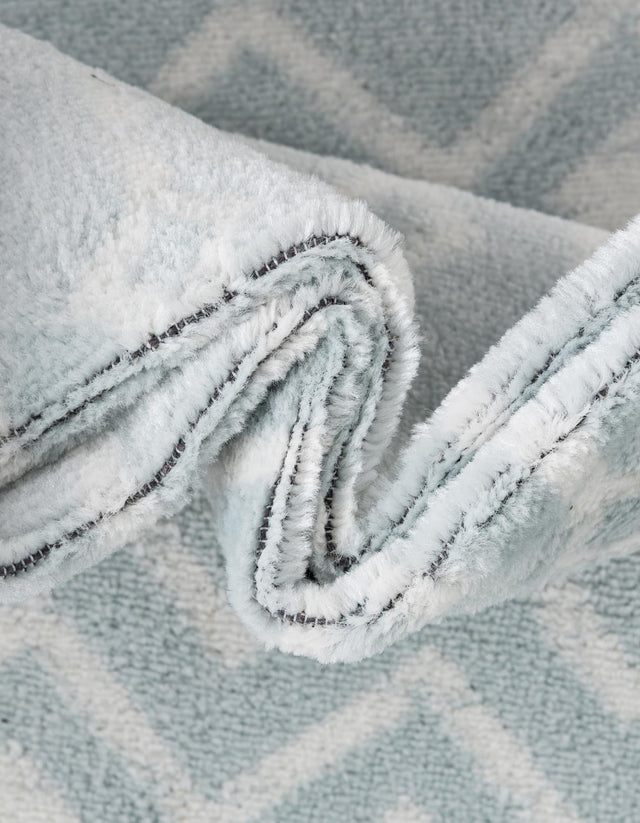 Light Blue 2' x 7' Moroccan Trellis Runner Rug