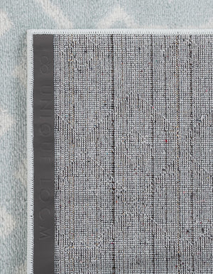 Light Blue 2' x 7' Moroccan Trellis Runner Rug