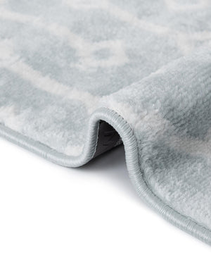 Light Blue 2' 6 x 8' 2 Moroccan Trellis Runner Rug