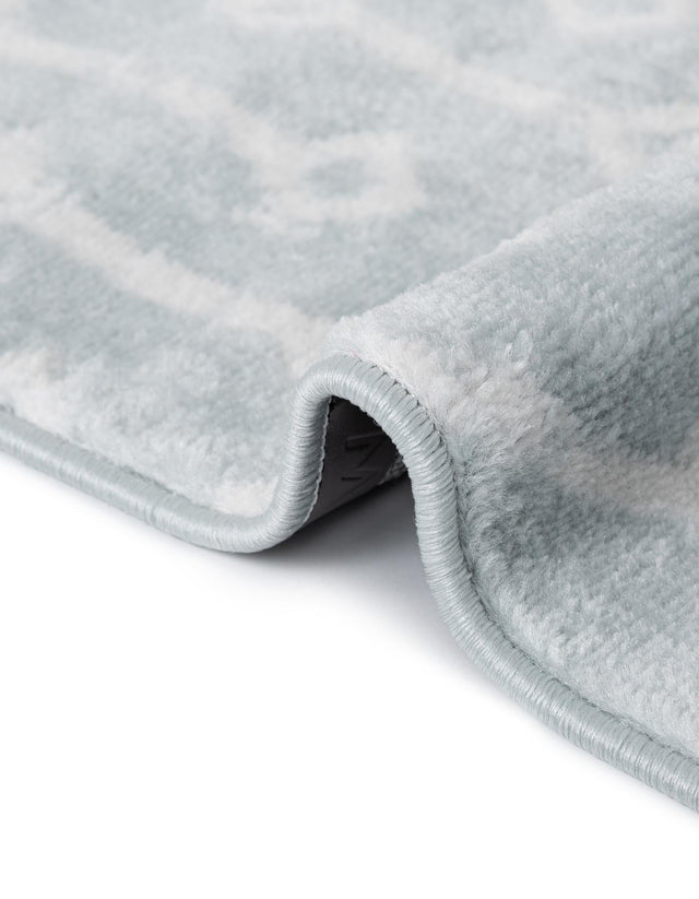 Light Blue 2' 6 x 8' 2 Moroccan Trellis Runner Rug