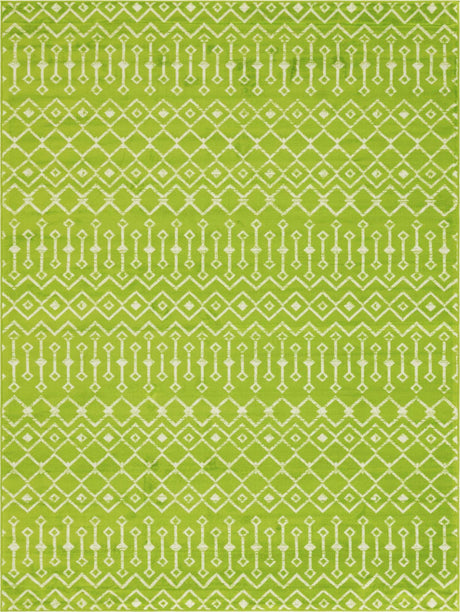 Green 8' x 11' Moroccan Trellis Rectangle Rug