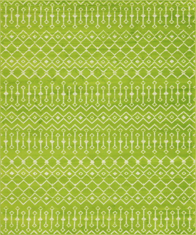 Green 7' 10 x 10' Moroccan Trellis Rectangle Area Rug