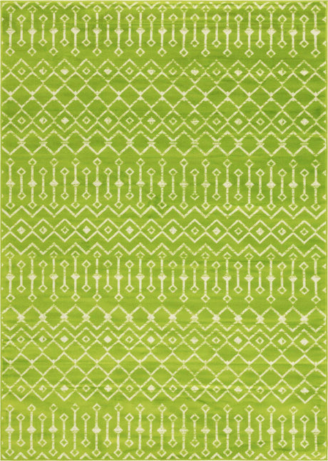 Green 7' x 10' Moroccan Trellis Rectangle Rug