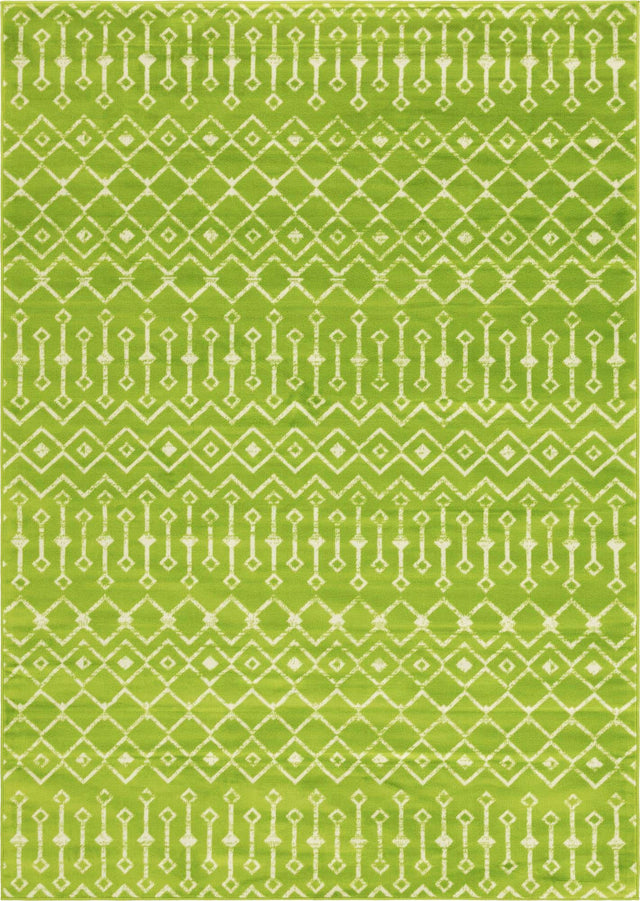 Green 7' x 10' Moroccan Trellis Rectangle Rug
