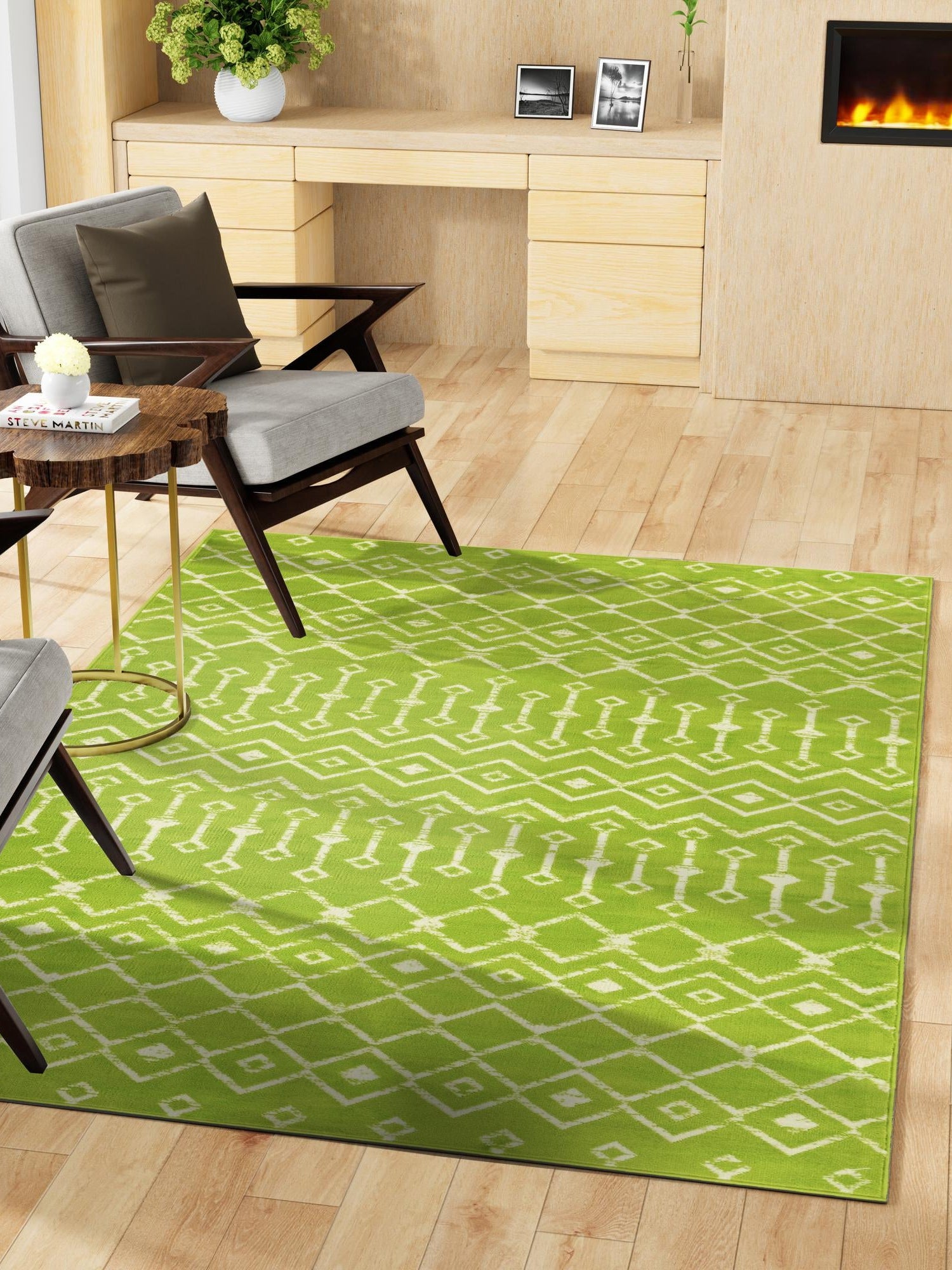 Green 10' x 13' 1 Moroccan Trellis Rectangle Area Rug 100% Polypropylene Easy Clean Geometric Traditional Carpet for Interior Design Home Decor for Sale at Rug Engine