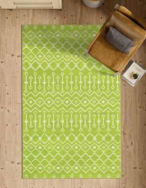 Green 7' x 10' Moroccan Trellis Rectangle Rug