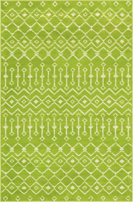Green 5' x 8' Moroccan Trellis Rectangle Rug