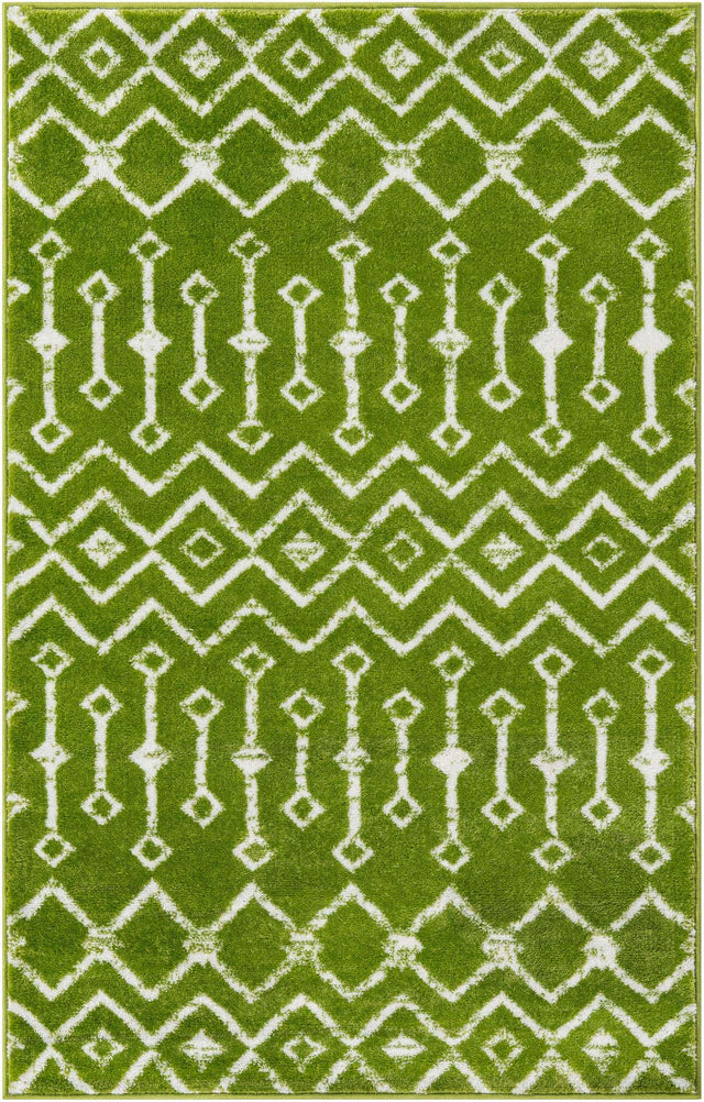 Green 3' 1 x 5' 3 Moroccan Trellis Rectangle Area Rug