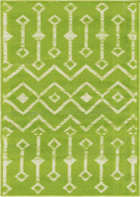 Green 2' 2 x 3' 1 Moroccan Trellis Rectangle Rug