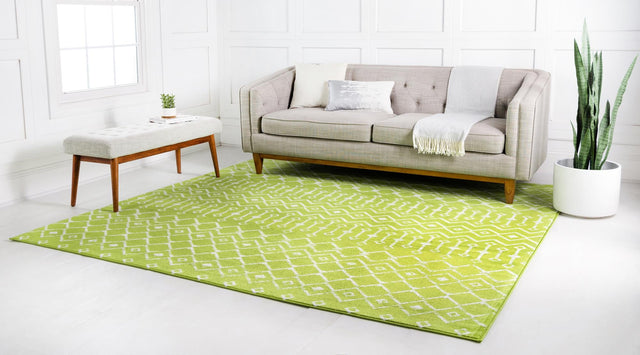Green 6' x 6' Moroccan Trellis Square Rug