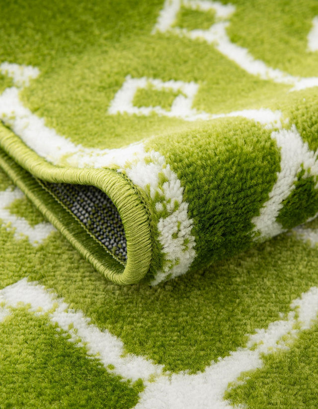 Green 6' x 6' Moroccan Trellis Square Rug