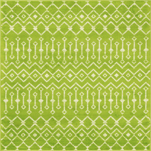 Green 6' x 6' Moroccan Trellis Square Rug