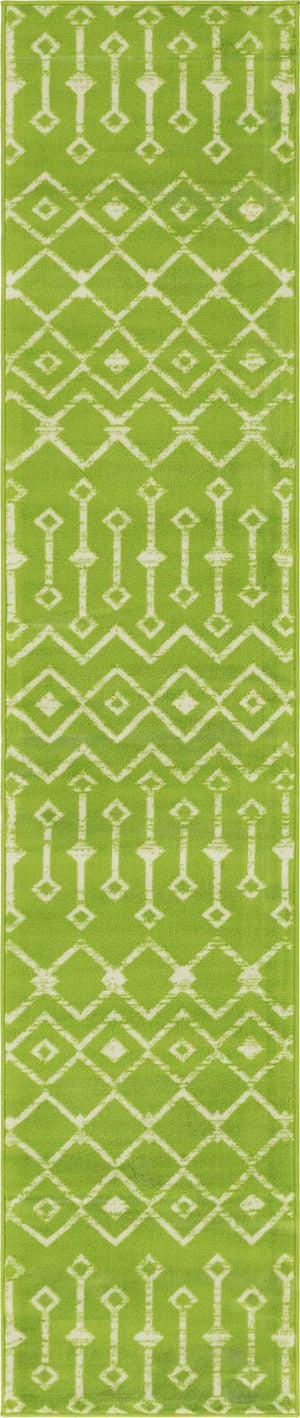 Green 2' x 9' 10 Moroccan Trellis Runner Area Rug