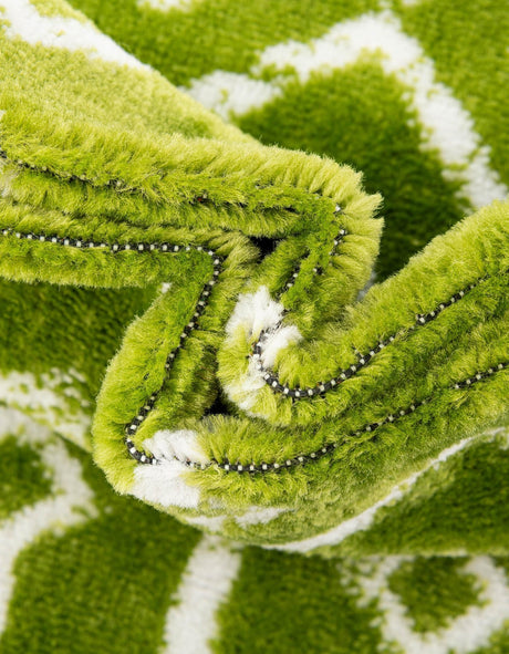Green 2' x 9' 10 Moroccan Trellis Runner Area Rug 100% Polypropylene Easy Clean Geometric Traditional Carpet for Interior Design Home Decor for Sale at Rug Engine
