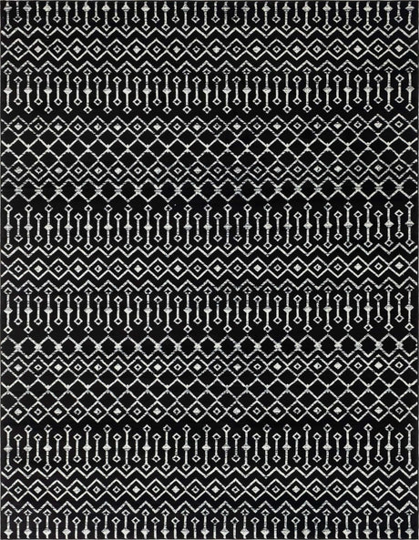 Black 10' x 13' 1 Moroccan Trellis Rectangle Rug