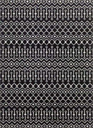 Black 7' 10 x 11' Moroccan Trellis Rectangle Area Rug