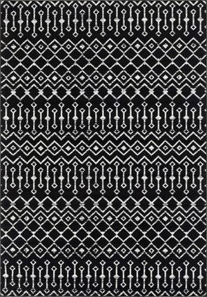 Black 7' 1 x 10' Moroccan Trellis Rectangle Area Rug