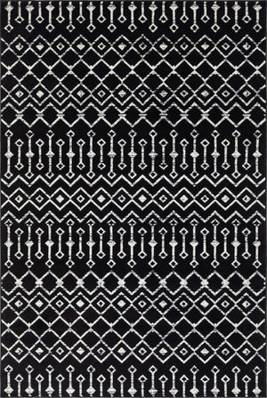 Black 6' 1 x 9' Moroccan Trellis Rectangle Area Rug