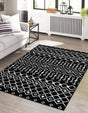 Black 5' 3 x 8' Moroccan Trellis Rectangle Rug