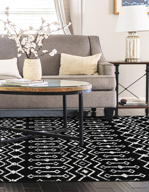 Black 3' 3 x 5' 3 Moroccan Trellis Rectangle Rug