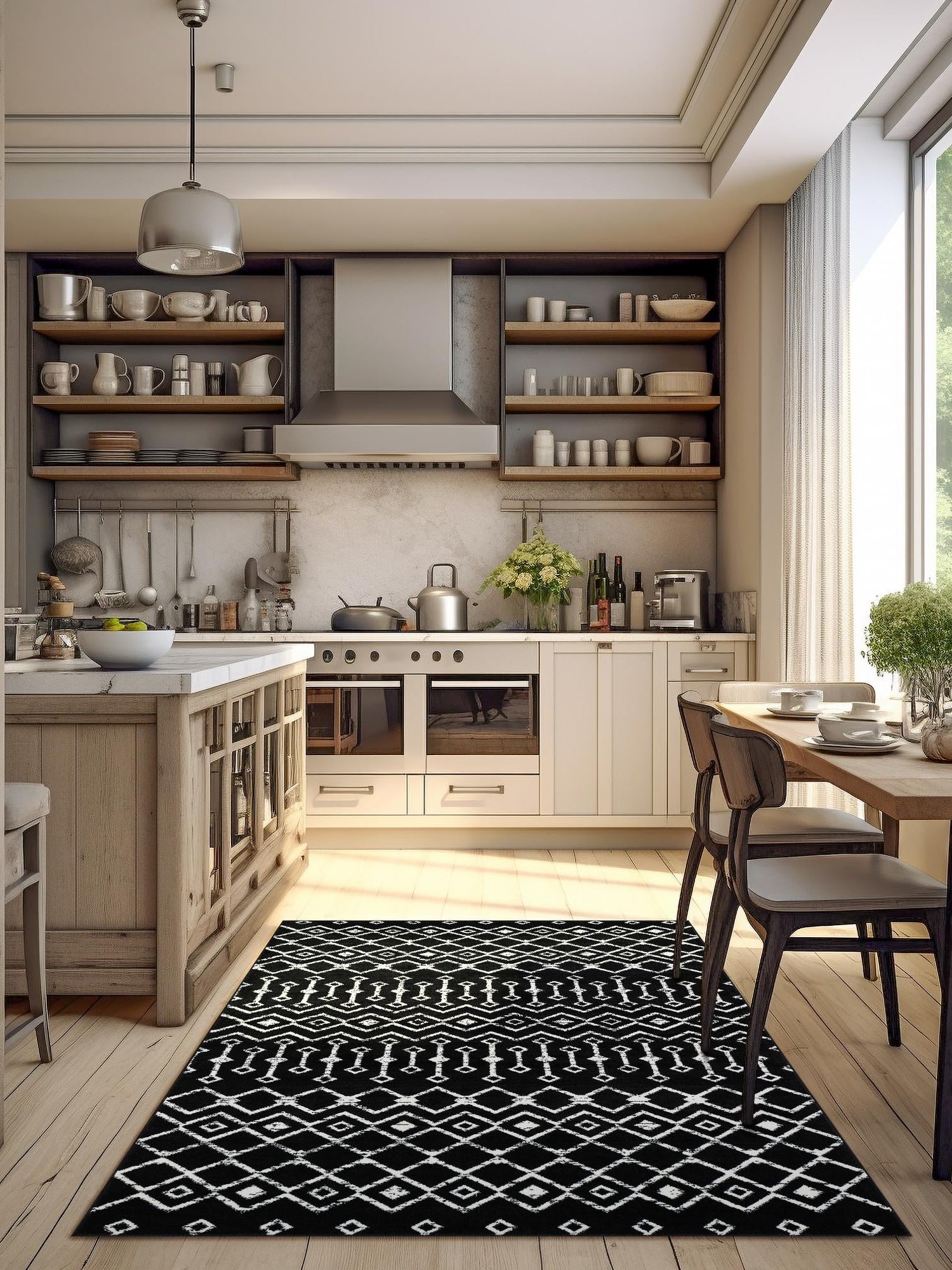Black 12' x 16' 1 Moroccan Trellis Rectangle Area Rug 100% Polypropylene Easy Clean Geometric Traditional Carpet for Interior Design Home Decor for Sale at Rug Engine