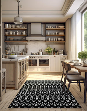 Black 10' x 13' 1 Moroccan Trellis Rectangle Rug