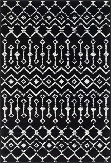 Black 4' 1 x 6' 1 Moroccan Trellis Rectangle Rug