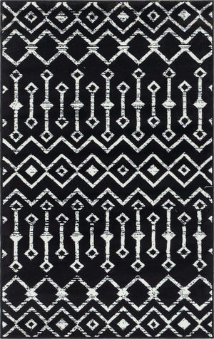 Black 3' 3 x 5' 3 Moroccan Trellis Rectangle Rug