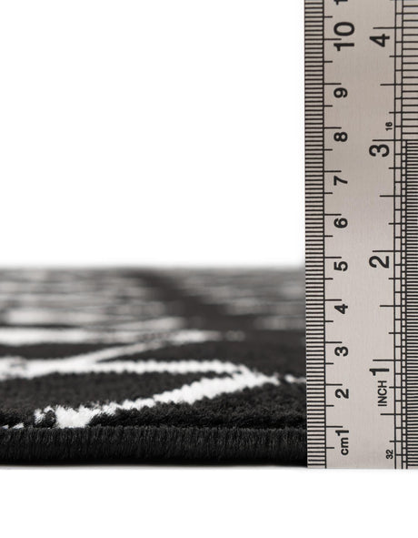 Black 6' 1 x 6' 1 Moroccan Trellis Square Area Rug 100% Polypropylene Easy Clean Geometric Traditional Carpet for Interior Design Home Decor for Sale at Rug Engine