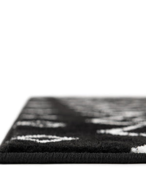 Black 12' x 12' Moroccan Trellis Square Rug