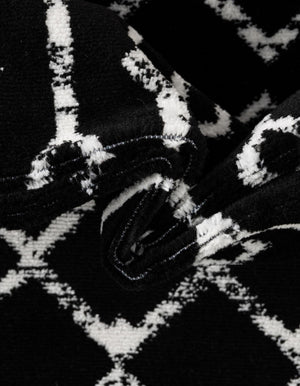 Black 12' x 12' Moroccan Trellis Square Rug