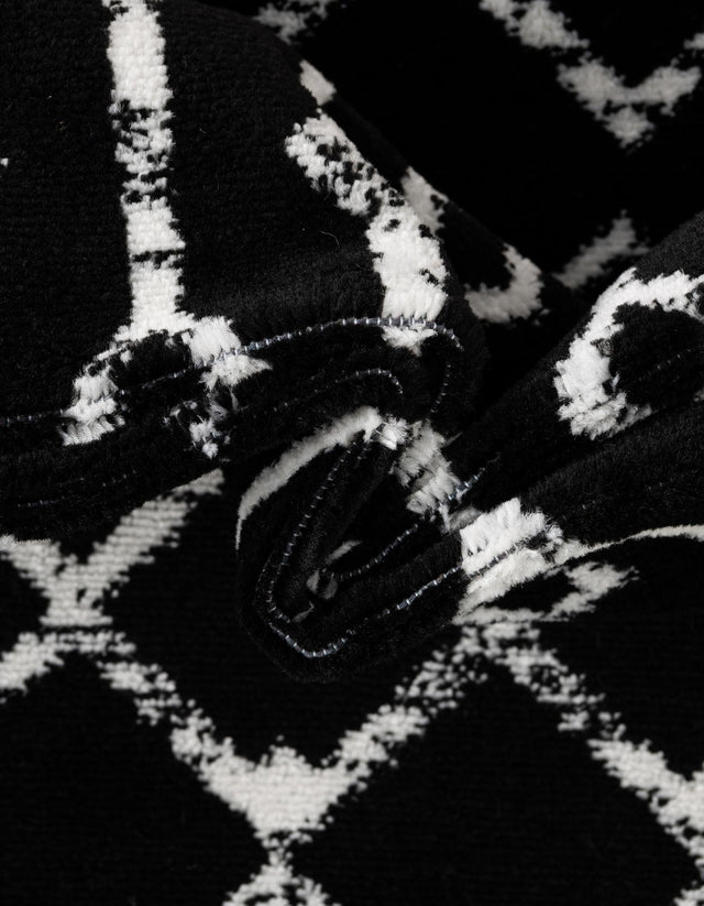 Black 12' x 12' Moroccan Trellis Square Rug