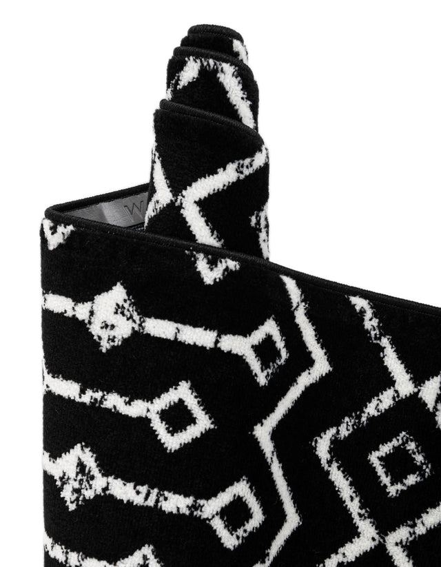 Black 12' x 12' Moroccan Trellis Square Rug