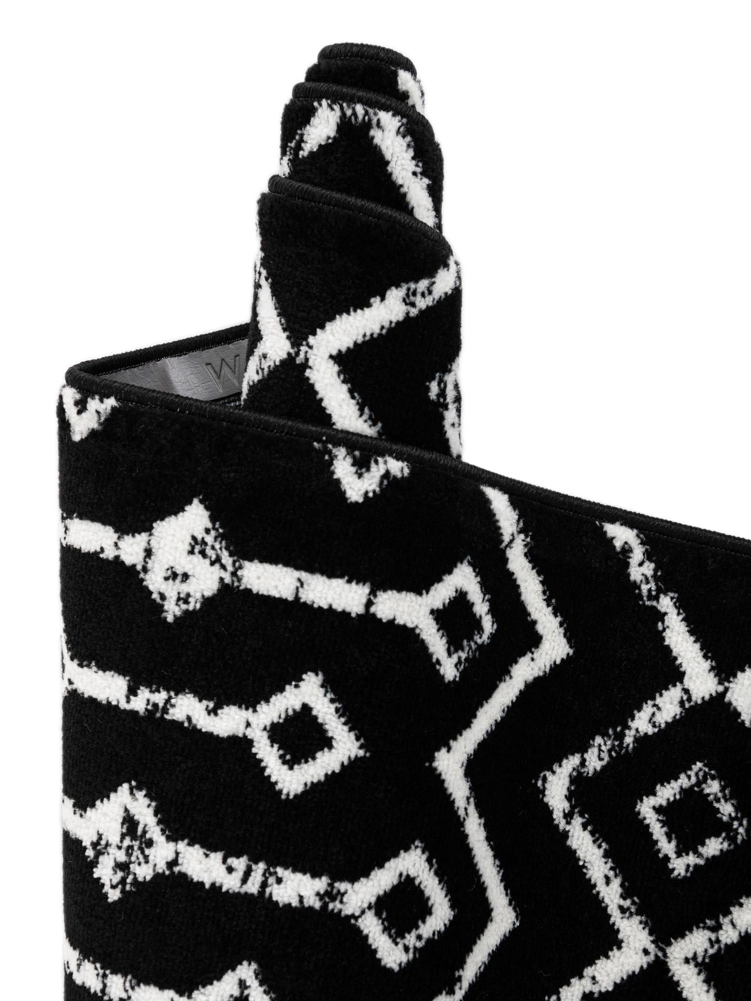 Black 6' 1 x 6' 1 Moroccan Trellis Square Area Rug 100% Polypropylene Easy Clean Geometric Traditional Carpet for Interior Design Home Decor for Sale at Rug Engine