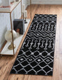Black 2' x 7' Moroccan Trellis Runner Rug