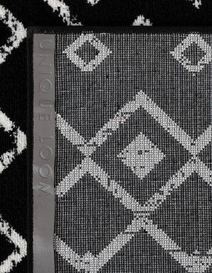 Black 2' x 7' Moroccan Trellis Runner Rug