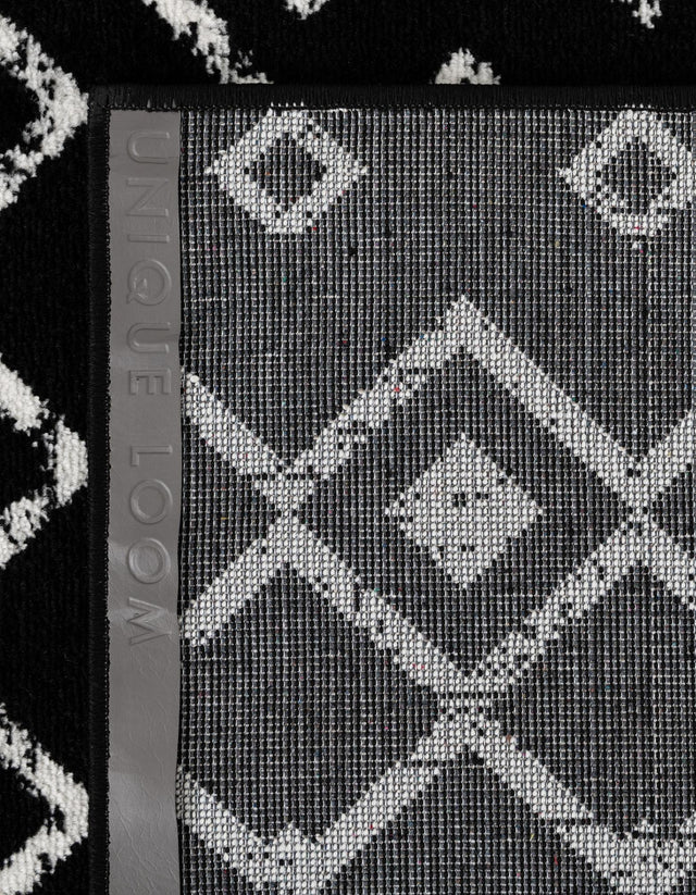 Black 2' x 7' Moroccan Trellis Runner Rug