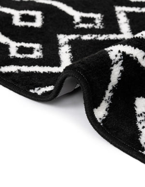 Black 2' x 7' Moroccan Trellis Runner Rug