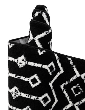 Black 2' x 7' Moroccan Trellis Runner Rug