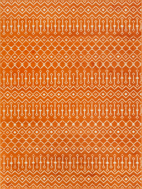 Orange 9' x 12' 2 Moroccan Trellis Rectangle Rug