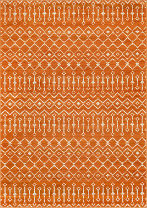 Orange 7' 1 x 10' Moroccan Trellis Rectangle Rug