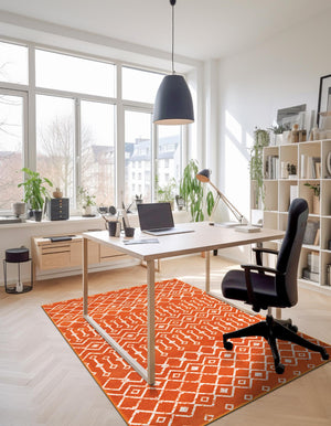 Orange 7' 1 x 10' Moroccan Trellis Rectangle Rug