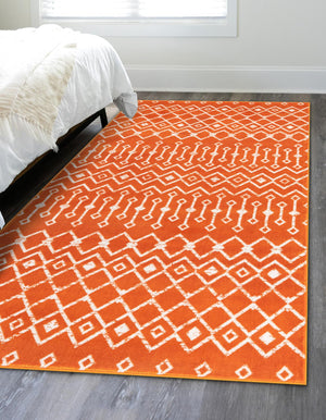 Orange 4' 1 x 6' 1 Moroccan Trellis Rectangle Rug