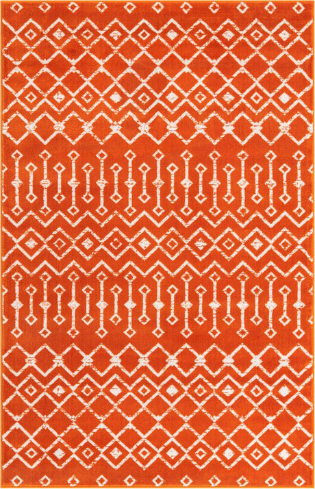 Orange 5' 1 x 8' Moroccan Trellis Rectangle Rug