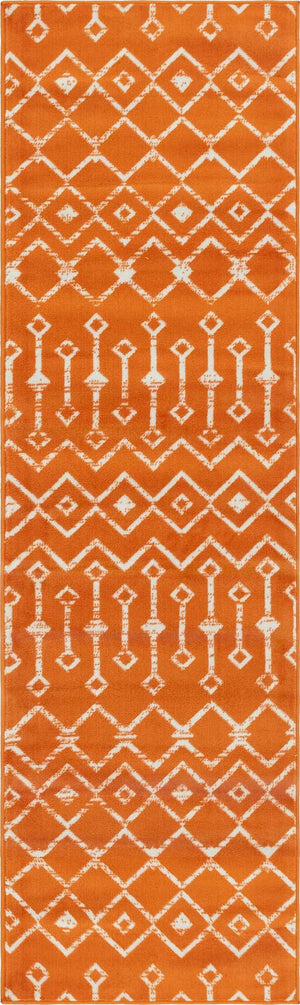 Orange 2' 6 x 8' 2 Moroccan Trellis Runner Area Rug