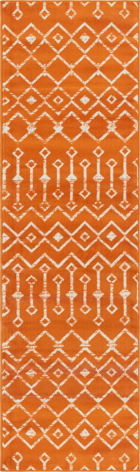 Orange 2' 6 x 8' 2 Moroccan Trellis Runner Rug