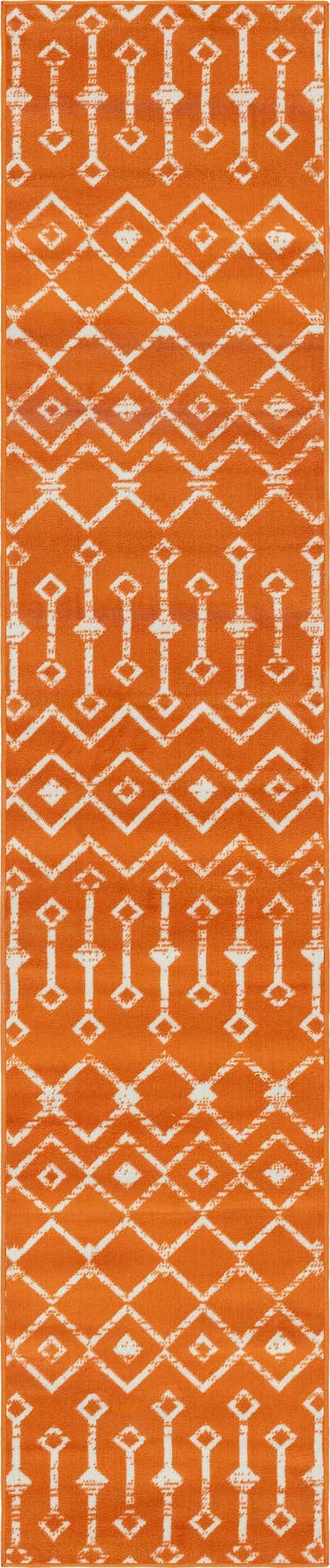 Orange 2' x 10' Moroccan Trellis Runner Rug