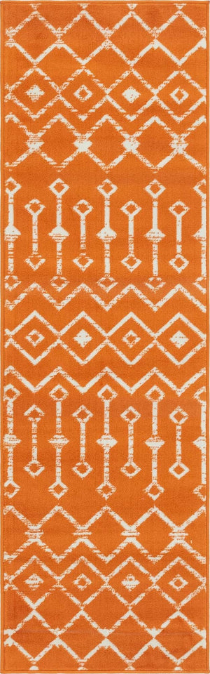 Orange 2' x 6' 7 Moroccan Trellis Runner Area Rug