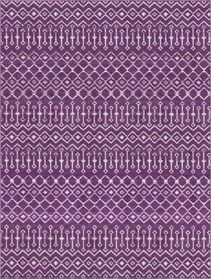 Violet 9' x 12' Moroccan Trellis Rectangle Area Rug